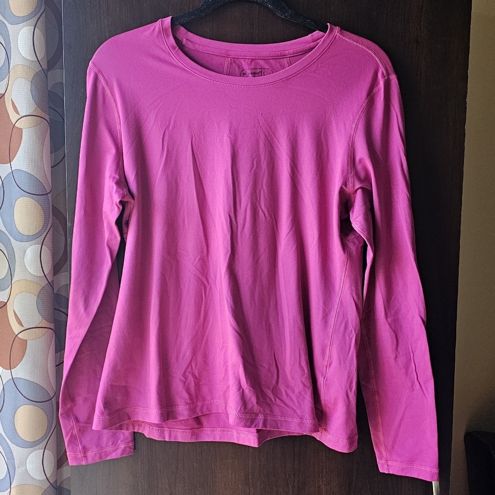 Be Inspired Fuchsia Long Sleeve Women's Top Size Large